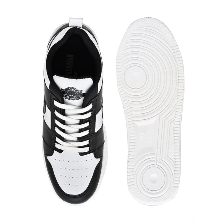 Black synthetic men's casual shoes - solid lace-up design for everyday wear (Airmix sole)