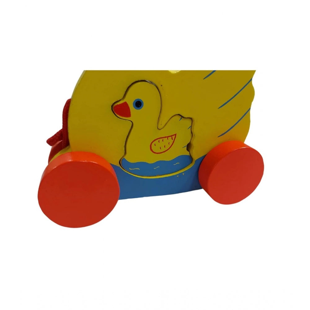 Wooden Toddlers Duck Pull Toy For Babies (Multicolor) - GillKart