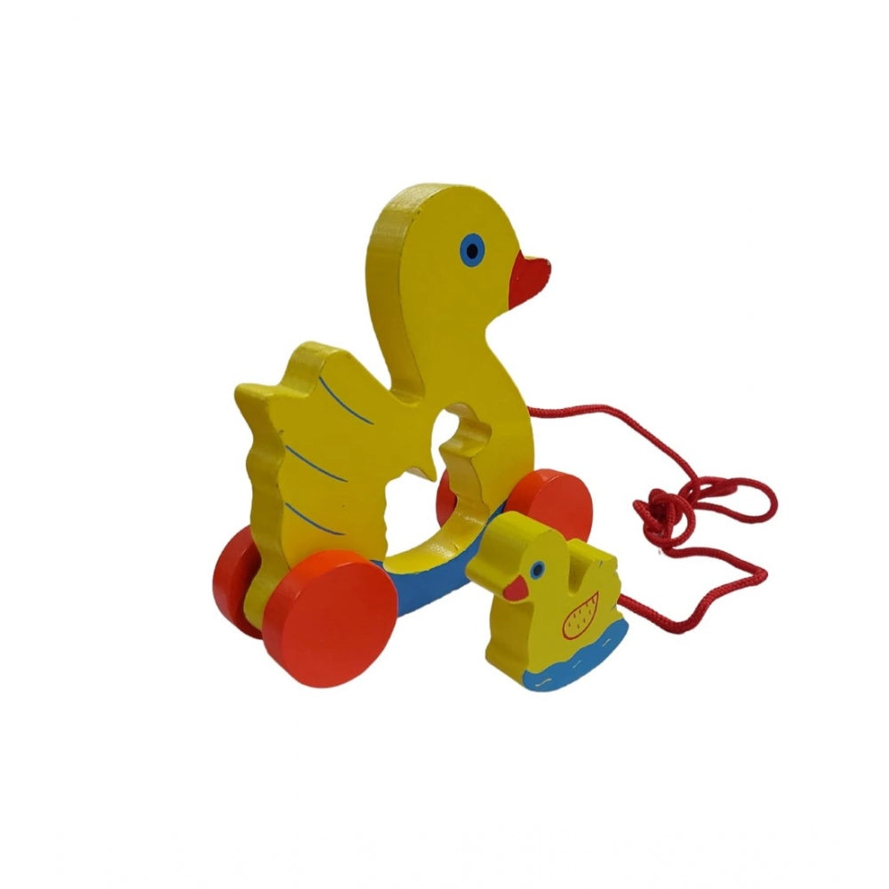 Wooden Toddlers Duck Pull Toy For Babies (Multicolor) - GillKart