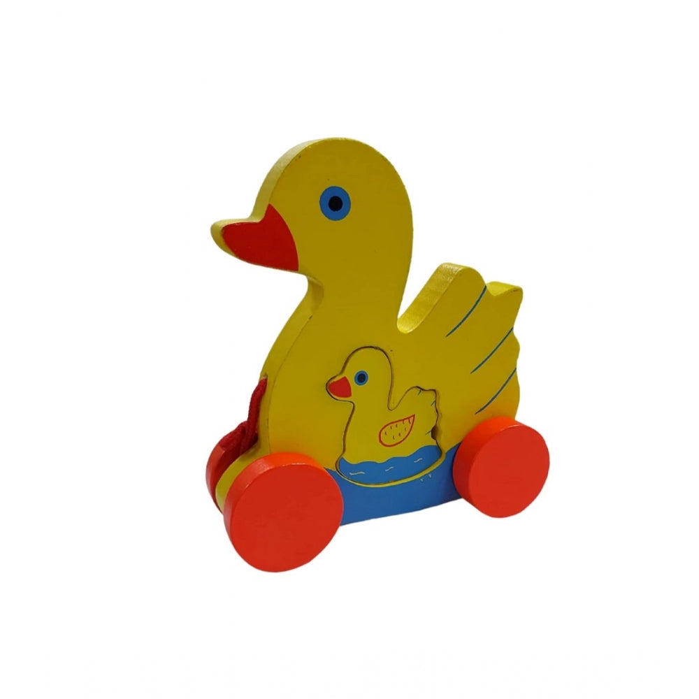 Wooden Toddlers Duck Pull Toy For Babies (Multicolor) - GillKart