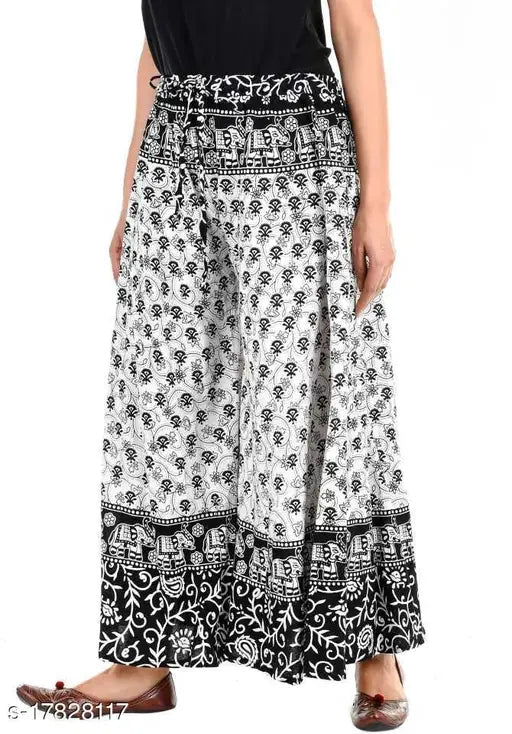 Jaipuri print cotton women's palazzo, vibrant Indian traditional print on comfortable cotton pants