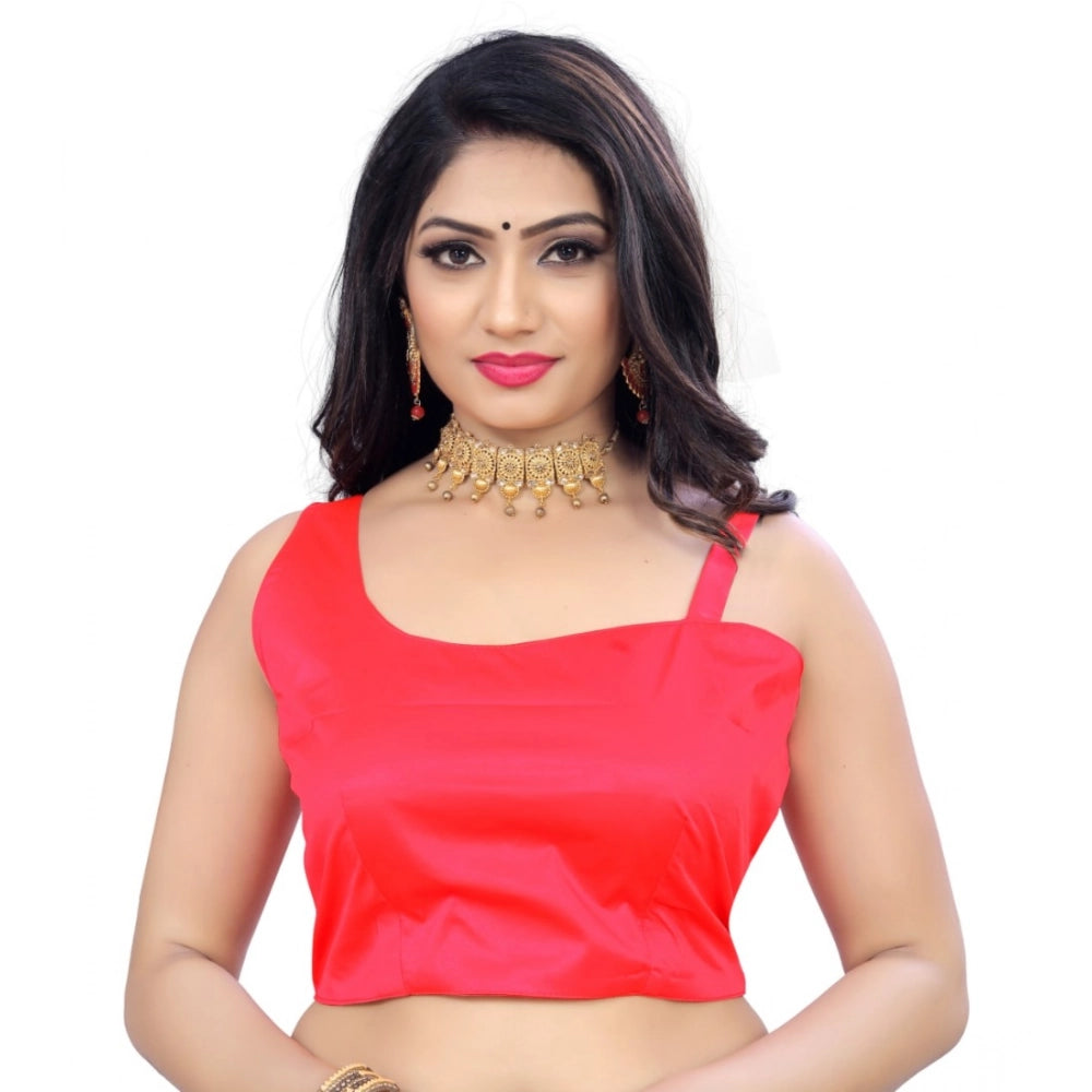 Light Pink satin readymade sleeveless blouse for women, free size