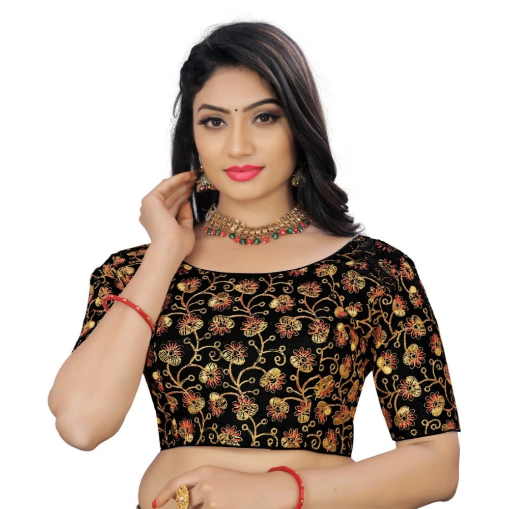 Black phantom cording blouse, half sleeve, round neck, free size