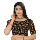 Black phantom cording blouse, half sleeve, round neck, free size