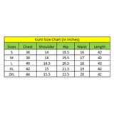 Women's Casual 3-4 th Sleeve Embroidery Rayon Kurti Pant Set (Yellow)