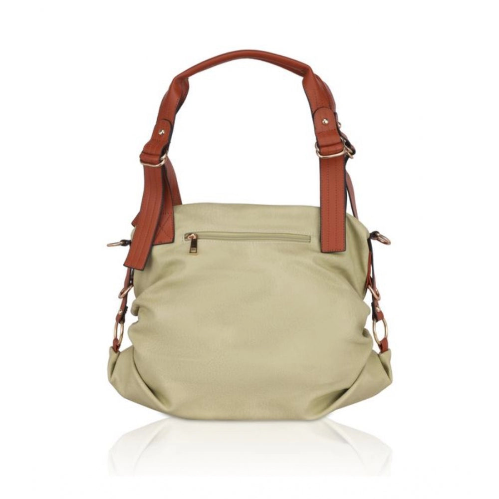 Green faux leather solid womens tote bag
