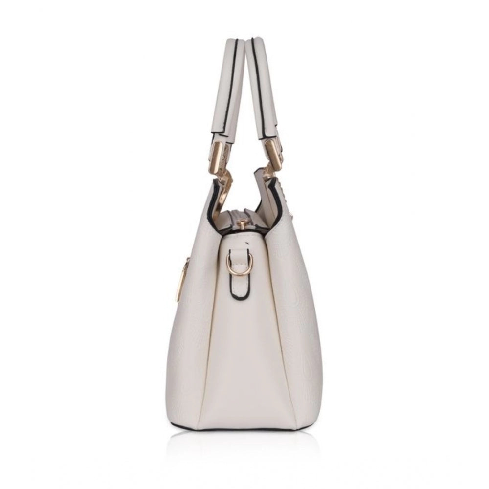 Faux leather white belt handbag adjustable long