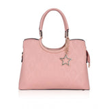 Women's faux leather adjustable long belt handbag in pink