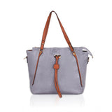 Women's Faux Leather Textured Tote Bag (Grey) - GillKart
