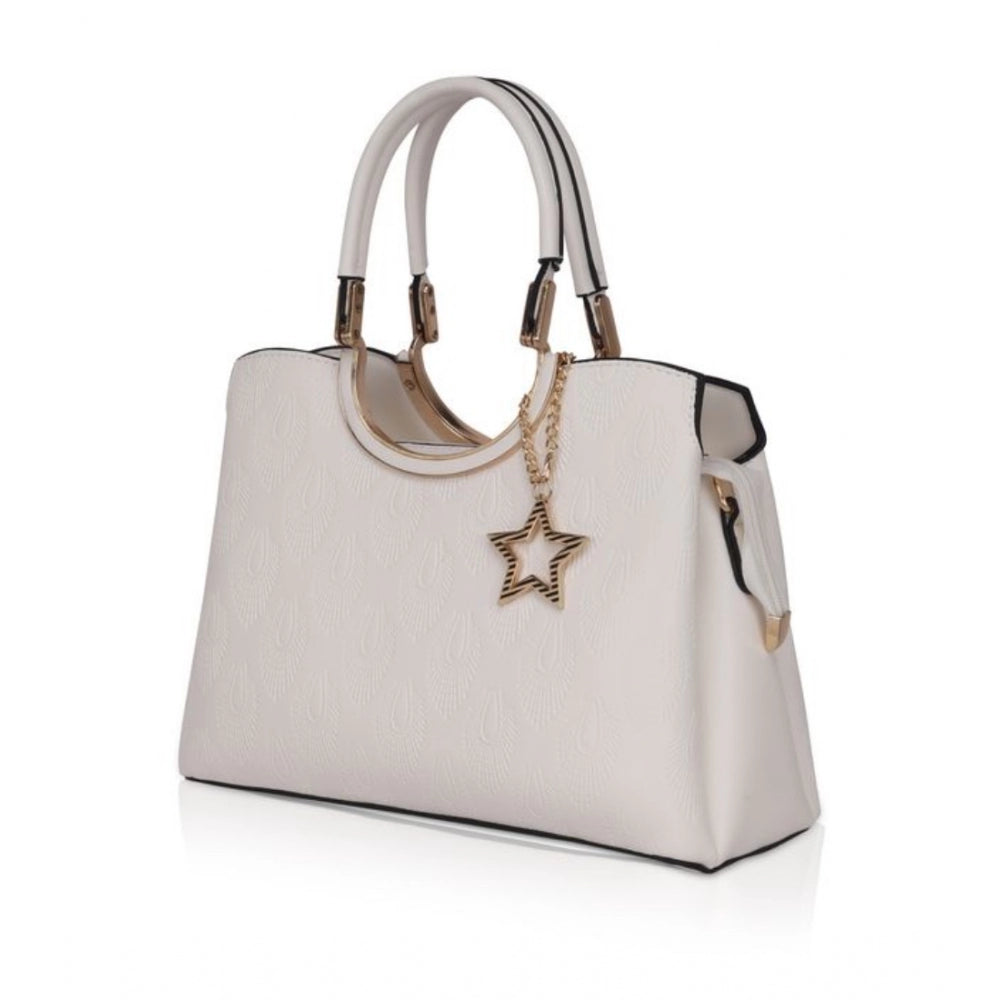 Long, faux leather belt bag for women, white