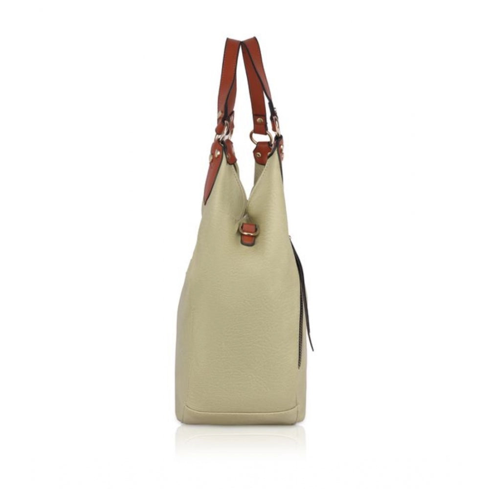 Tan faux leather tote bag
