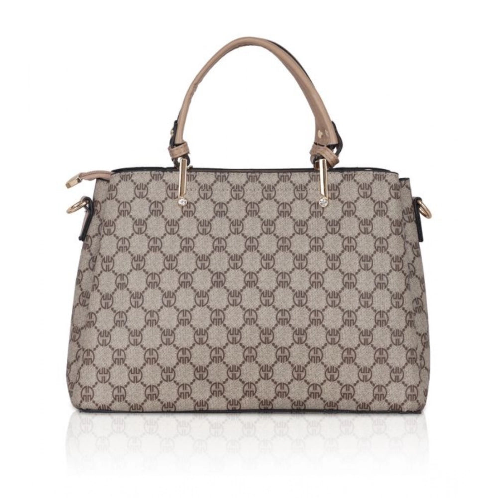 Faux leather Hilver printed handbag for women, synthetic inner material, zipper closure, dual handle type