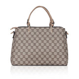 Faux leather Hilver printed handbag for women, synthetic inner material, zipper closure, dual handle type