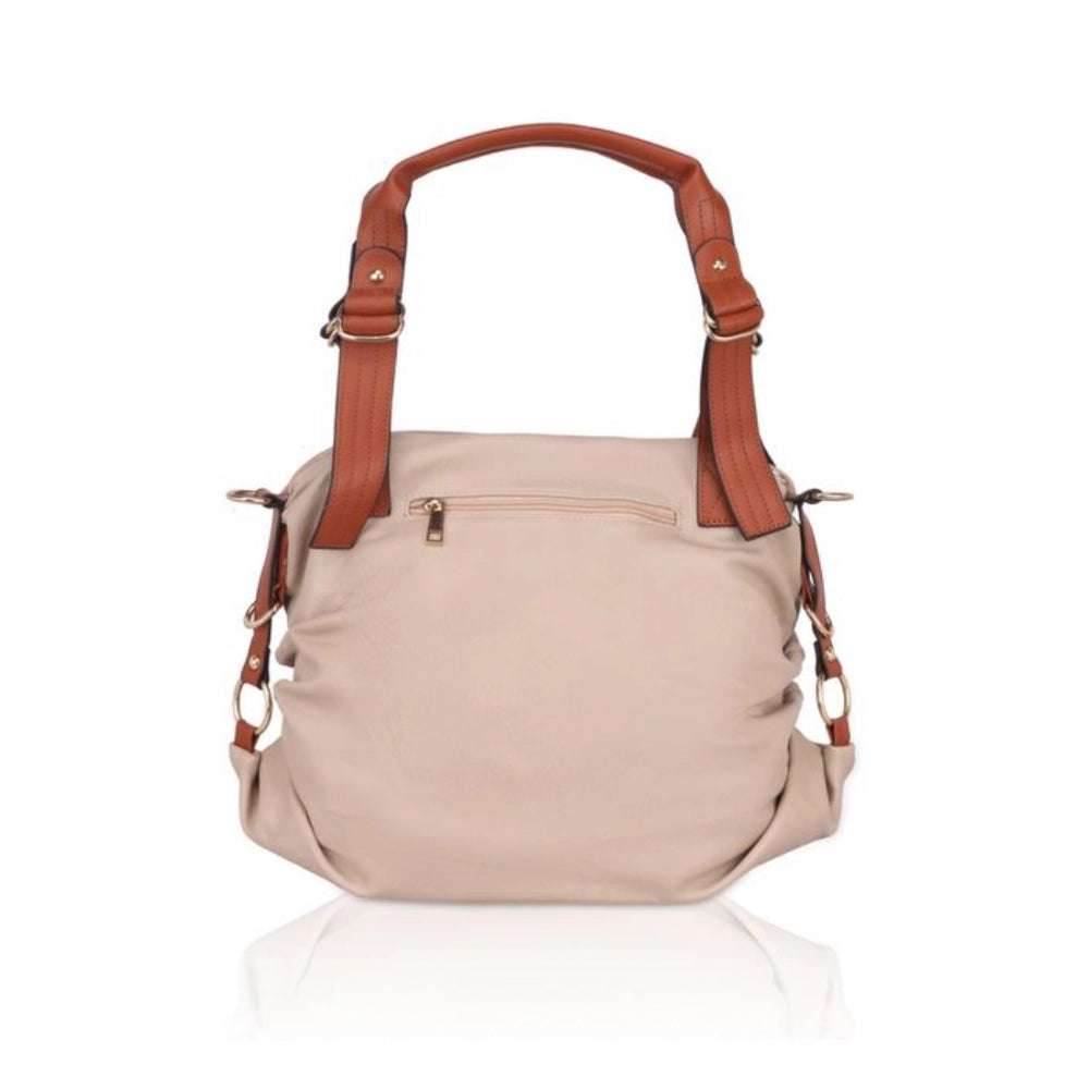 Ladies' grey faux leather handbag