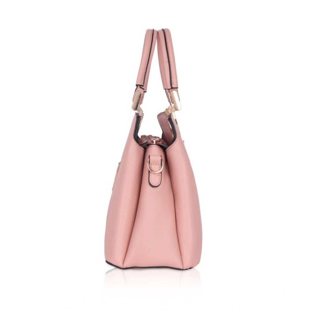 Long belt handbag, faux leather material, adjustable long strap, pink color