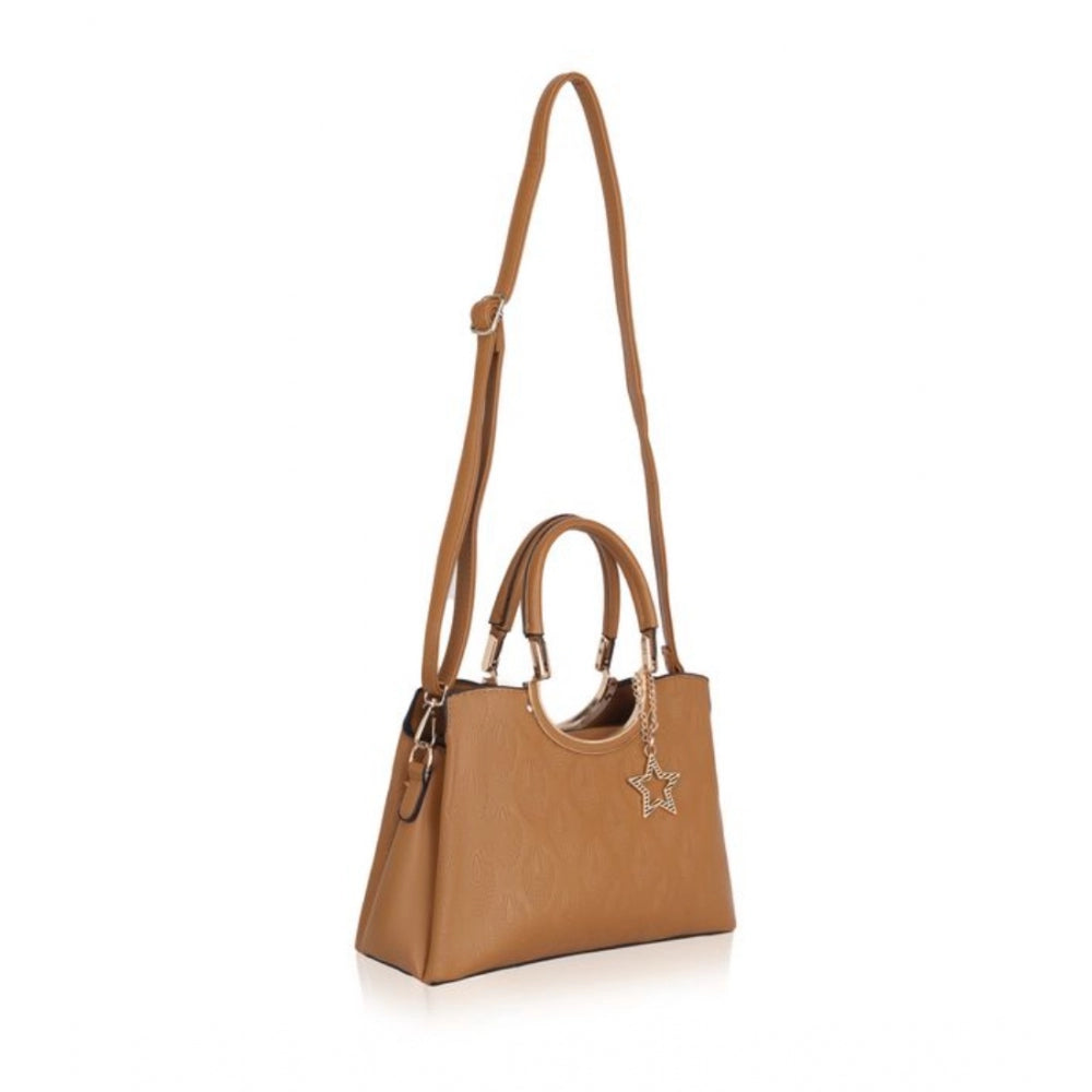 Long brown belt adjustable faux leather women's purse