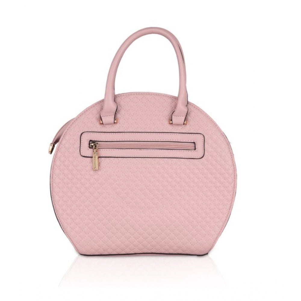 Pink faux leather printed adjustable long belt handbag