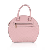 Pink faux leather printed adjustable long belt handbag