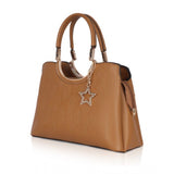 Women's long belt adjustable faux leather print handbag brown