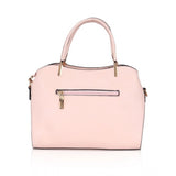 Womens faux leather solid handbag in pink