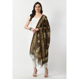 Mehandi colored cotton printed dupatta for festive occasions, free size length, women's wear