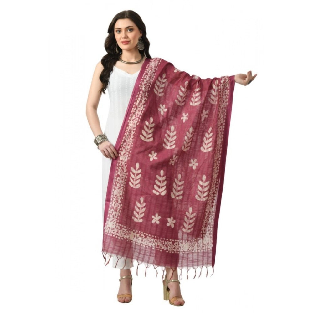 Lavender cotton printed dupatta, free size for festive occasions, women's traditional Indian wear