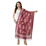 Lavender cotton printed dupatta, free size for festive occasions, women's traditional Indian wear