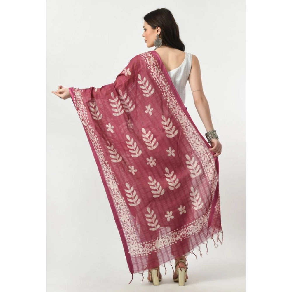 Levender printed cotton dupatta, free size for festive occasions, women's wear