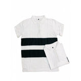 Men's white cotton polo neck t-shirt with regular fit and short sleeves - solid design for casual wear