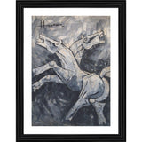 Artistic horse silhouette with multi-colored wood frame