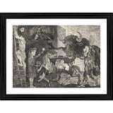 Multicolor wood-framed Minotauromachy 1935 painting, lightweight wall-mounted art piece for home decor