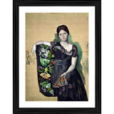 Multicolor wooden framed "Olga in the Chair" 1920 painting for wall mount, lightweight and vibrant artwork in wood photo frame