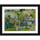 Auver painting frame, multi-colored wood with farm scene