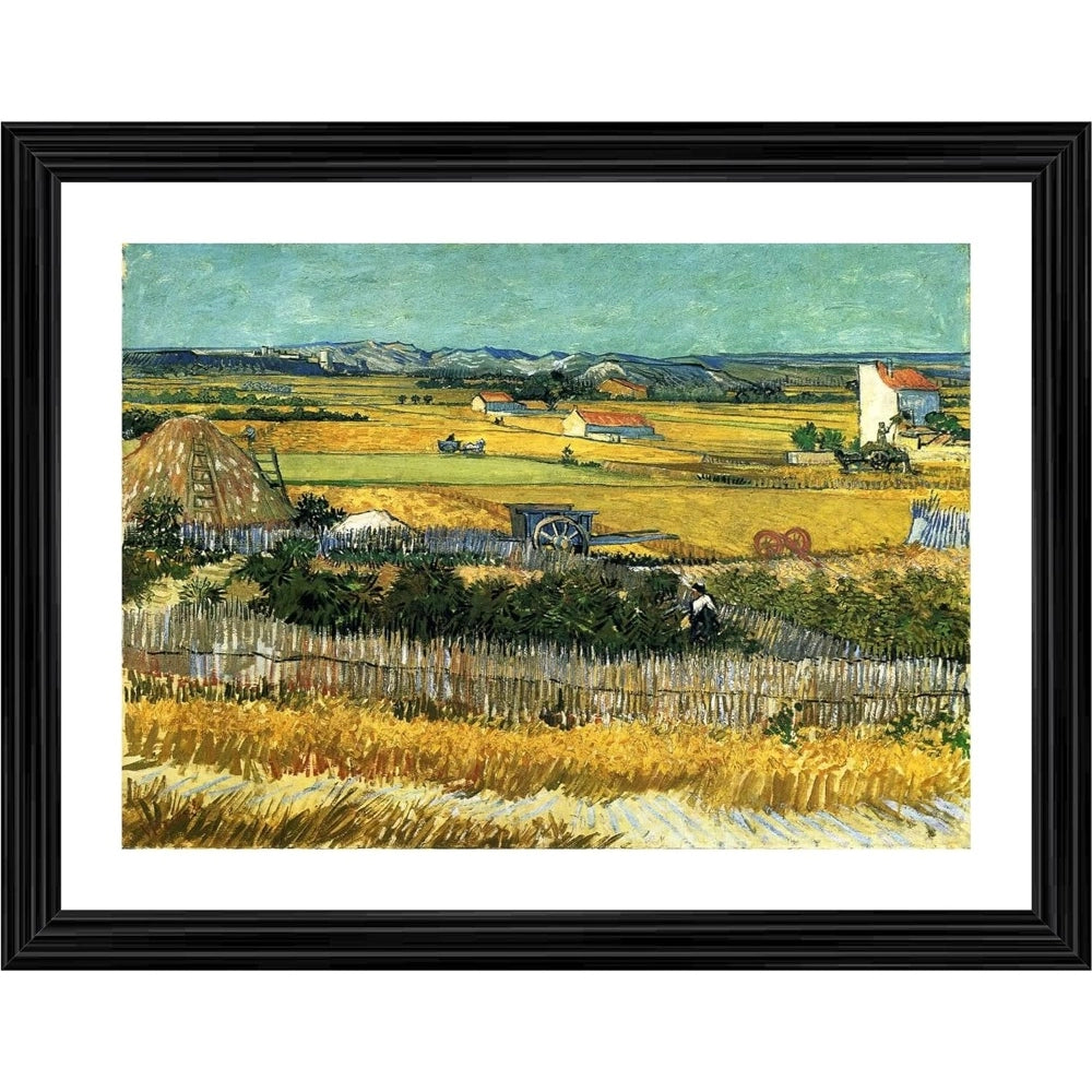 Multicolored wood photo frame with 'The Harvest' painting by an unknown artist