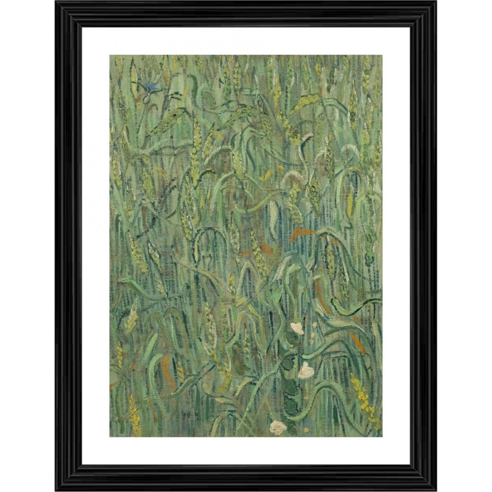 Ears of wheat painting with wood frame and multiple colors