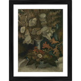 Multicolor wood-framed vase with Honesty 1884 painting, lightweight wall-mounted photo frame with painted artwork