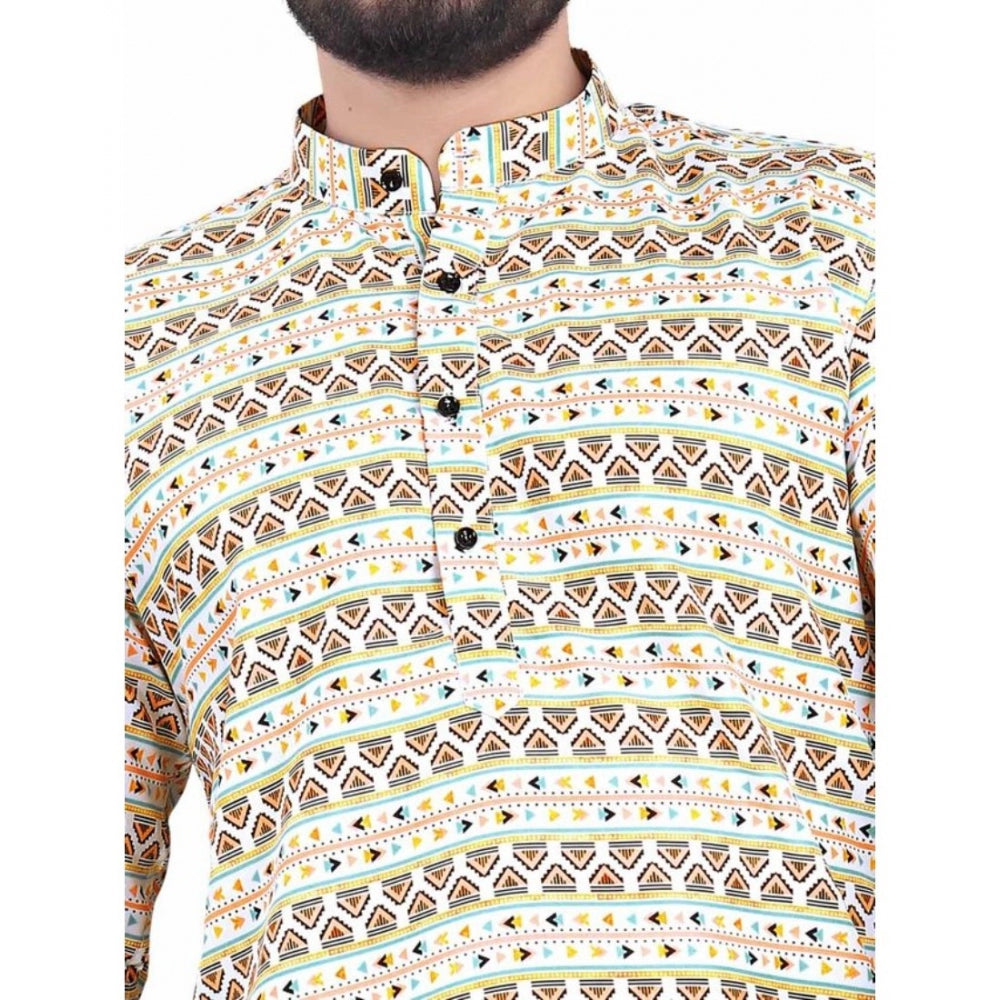 Men's multicolored short kurta with full sleeves