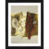 Multicolor wood framed Kobra 1968 painting with lightweight wall mount (14x18)