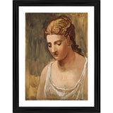 Multicolor wood framed painting, Classical Head 1922 artwork, lightweight wall mountable, ideal for home decor