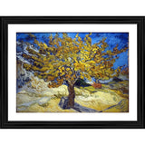 Multicolor wooden framed Mulberry Tree I Autumn 1889 painting with lightweight wall mount, showcasing vibrant autumn foliage