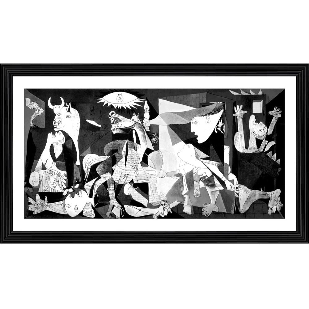 Multi-colored wood framed Guernica 1937 painting replica for wall mount, lightweight design