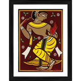 A three-painting wood photo frame featuring a dancing woman with multiple colors, presented as a multicolored digital artwork