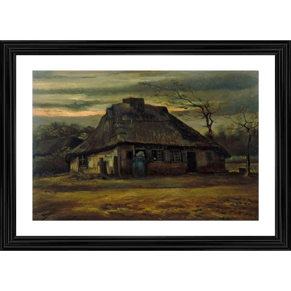 The Cottage 1885 Painting With Wood Photo Frame (Multicolor) - GillKart