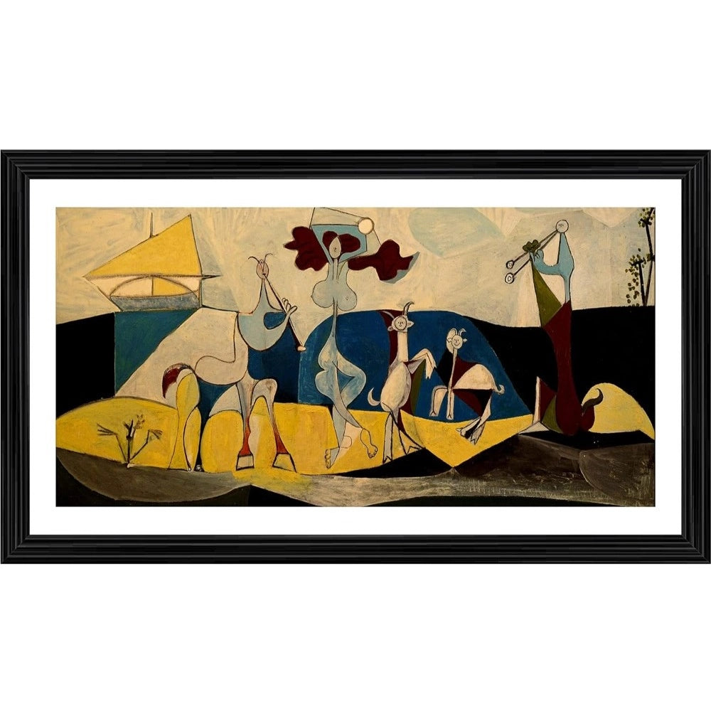 Multicolor wood framed Joy of Living 1946 painting photo frame, lightweight and wall-mounted for home decor