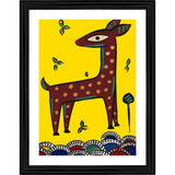 Deer Painting With Wood Photo Frame (Multicolor) - GillKart