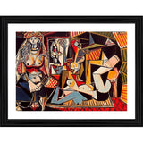 This is a framed reproduction of the iconic painting, 'The Women of Algiers', created in 1955. The photo frame appears to be made of wood and features multiple colors on the artwork