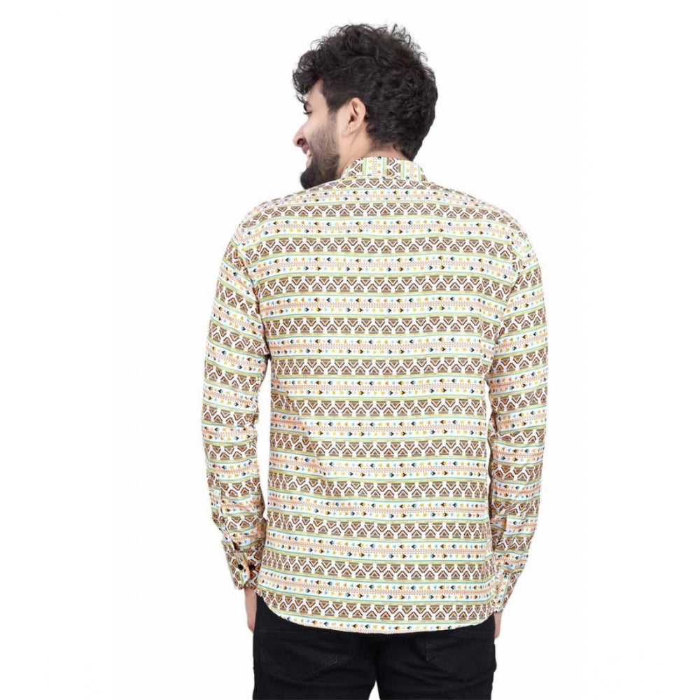 Men's shortkurta, cotton blend, multicolored print