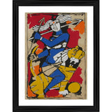 Multicolor wood framed Goddess Durga painting, lightweight wall mount art for home decor (14x18 inches)