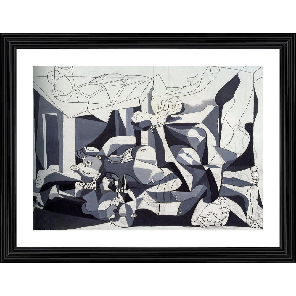 Modern painting in wood photo frame, surrealistic art style