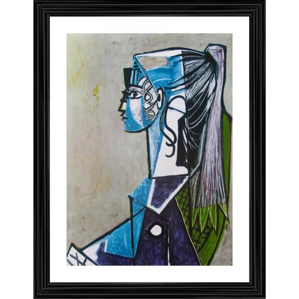 Multicolor wood framed Sylvette of Jacqueline 1954 painting photo frame with lightweight wall mount